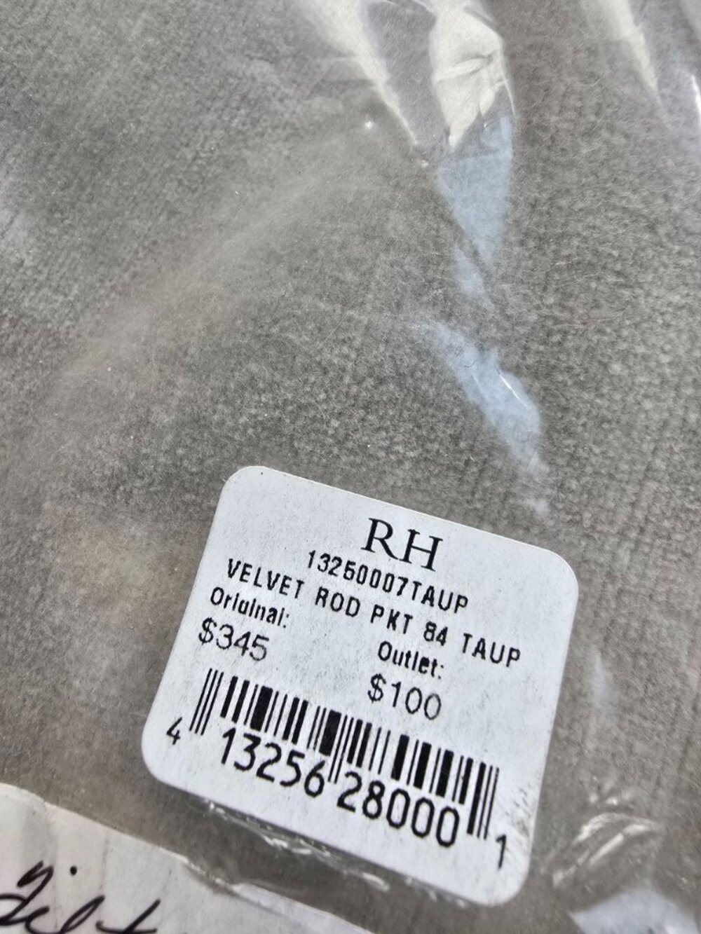 Restoration Hardware RH Velvet Rod Pocket Light Filtering Panel 84" x 50" NWT
